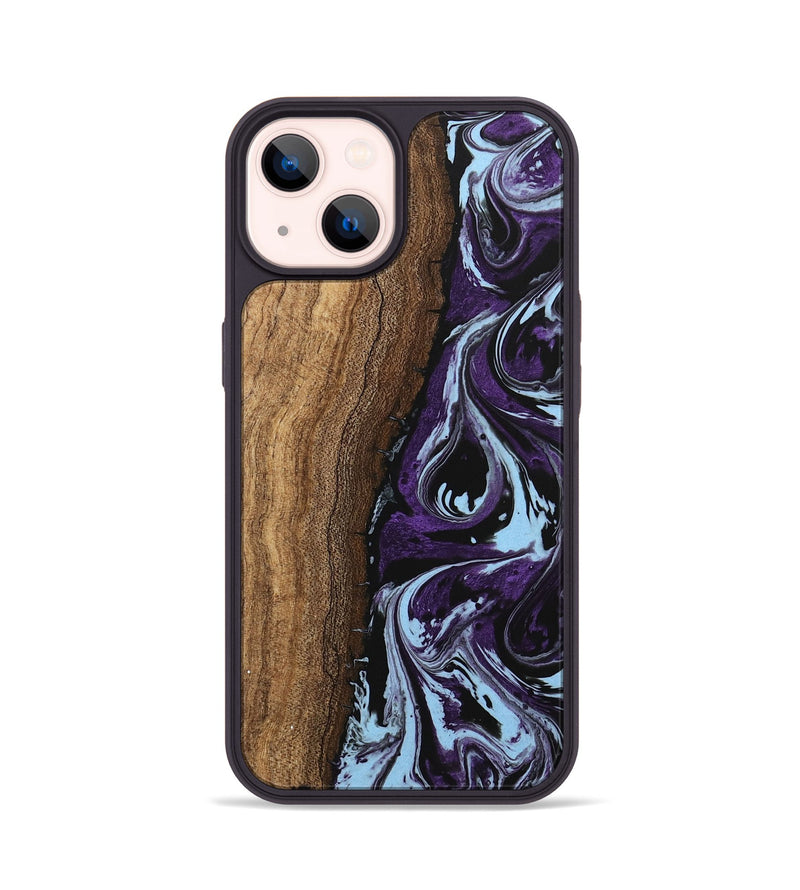 iPhone 14 Wood Phone Case - Ginger (Purple, 746002)