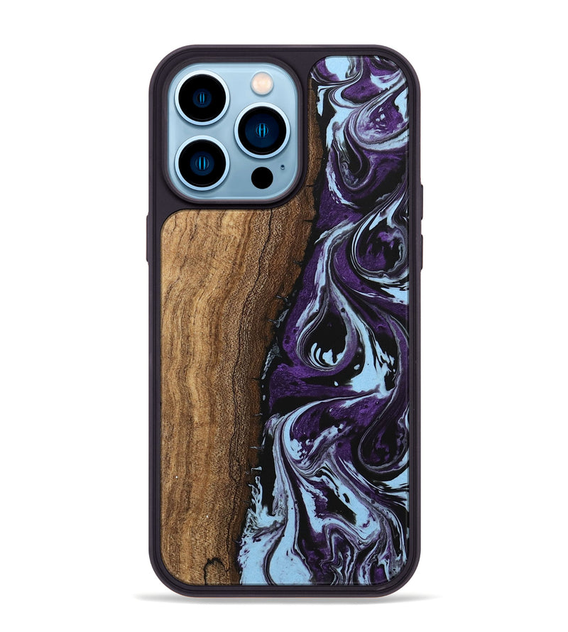 iPhone 14 Pro Max Wood Phone Case - Ginger (Purple, 746002)