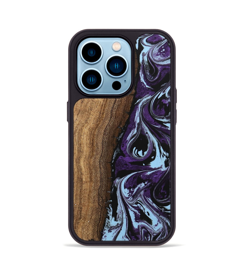 iPhone 14 Pro Wood Phone Case - Ginger (Purple, 746002)