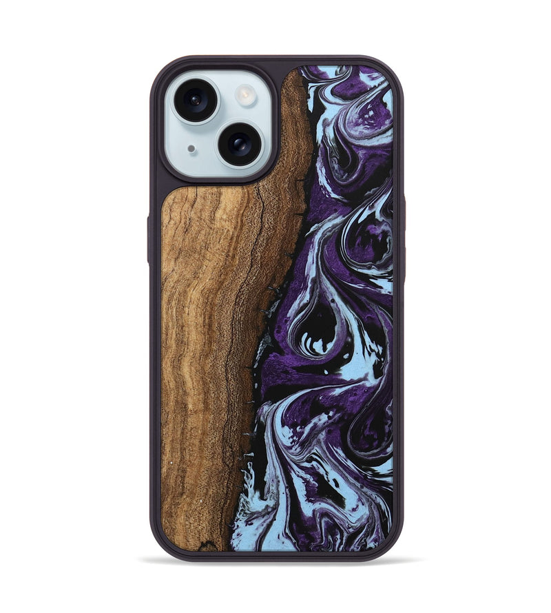 iPhone 15 Wood Phone Case - Ginger (Purple, 746002)