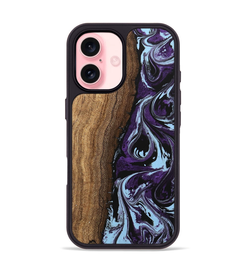 iPhone 16 Wood Phone Case - Ginger (Purple, 746002)