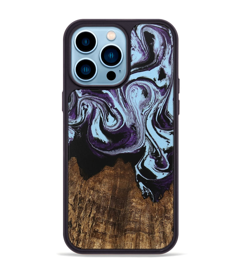 iPhone 14 Pro Max Wood Phone Case - Rubin (Purple, 746003)