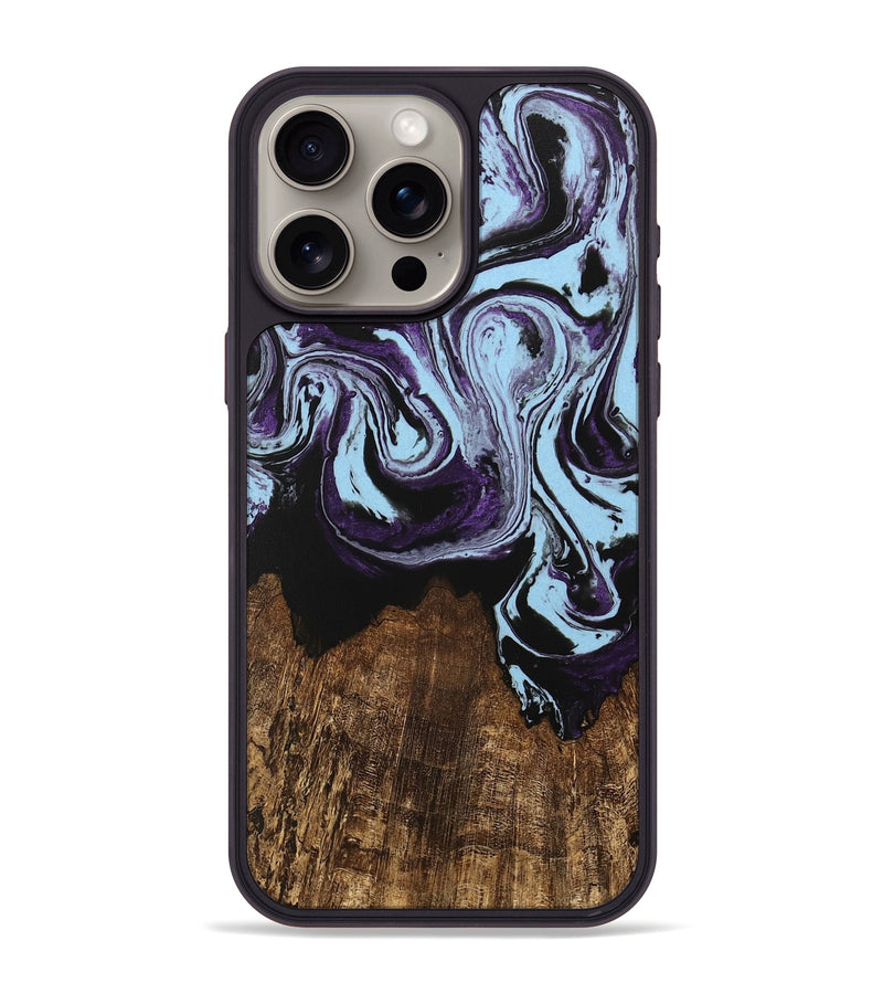 iPhone 15 Pro Max Wood Phone Case - Rubin (Purple, 746003)