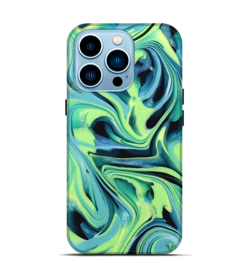 iPhone 14 Pro ResinArt Live Edge Phone Case - Athena (Green, 746007)