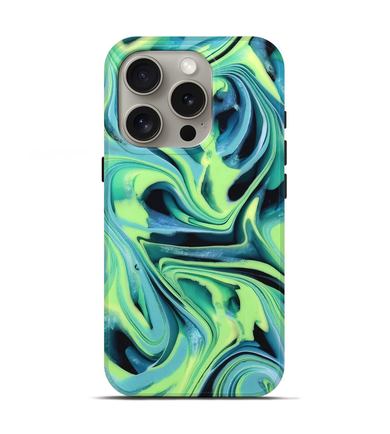 iPhone 16 Pro ResinArt Live Edge Phone Case - Athena (Green, 746007)