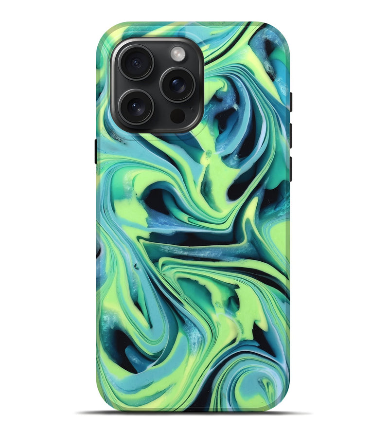 iPhone 16 Pro Max ResinArt Live Edge Phone Case - Athena (Green, 746007)