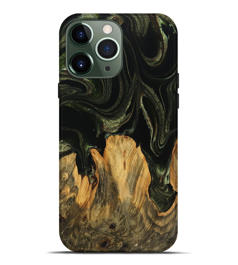 iPhone 13 Pro Max Wood Live Edge Phone Case - Alesha (Green, 746008)