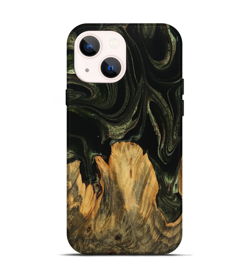 iPhone 14 Wood Live Edge Phone Case - Alesha (Green, 746008)