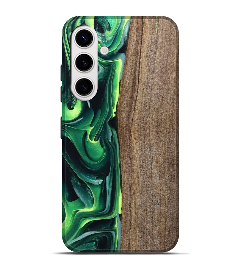 Galaxy S25 Plus Wood Live Edge Phone Case - Wendi (Green, 746009)