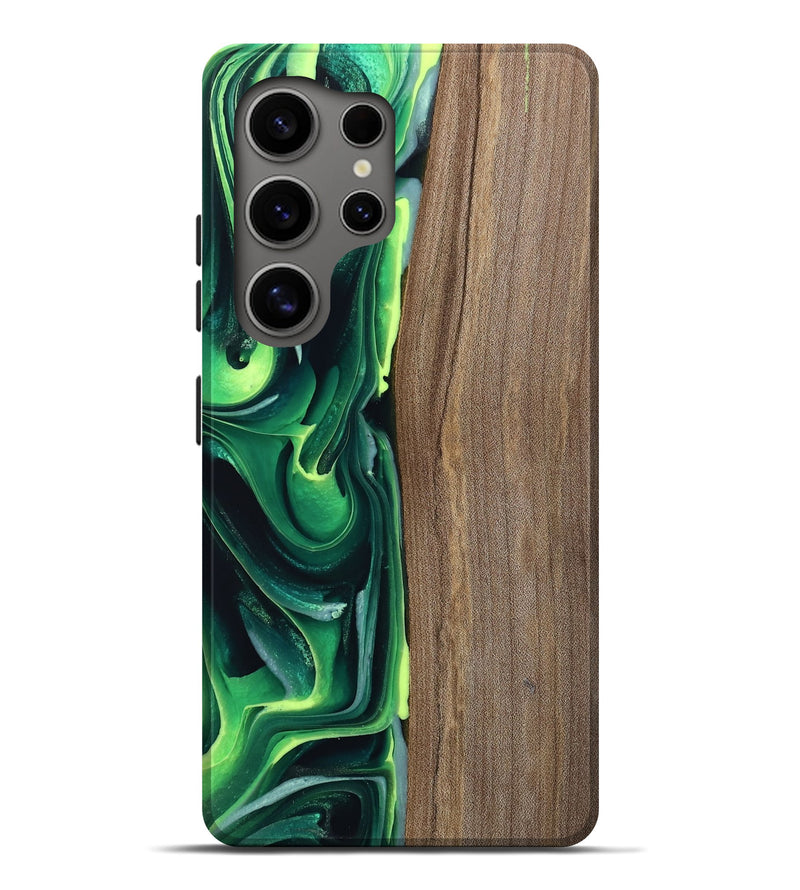 Galaxy S25 Ultra Wood Live Edge Phone Case - Wendi (Green, 746009)