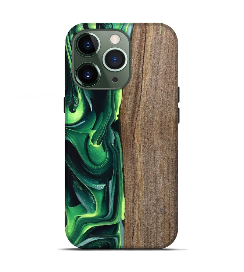 iPhone 13 Pro Wood Live Edge Phone Case - Wendi (Green, 746009)