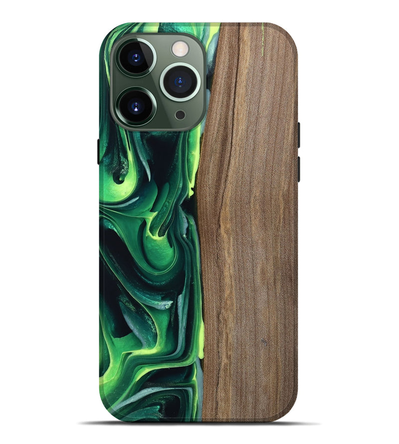 iPhone 13 Pro Max Wood Live Edge Phone Case - Wendi (Green, 746009)