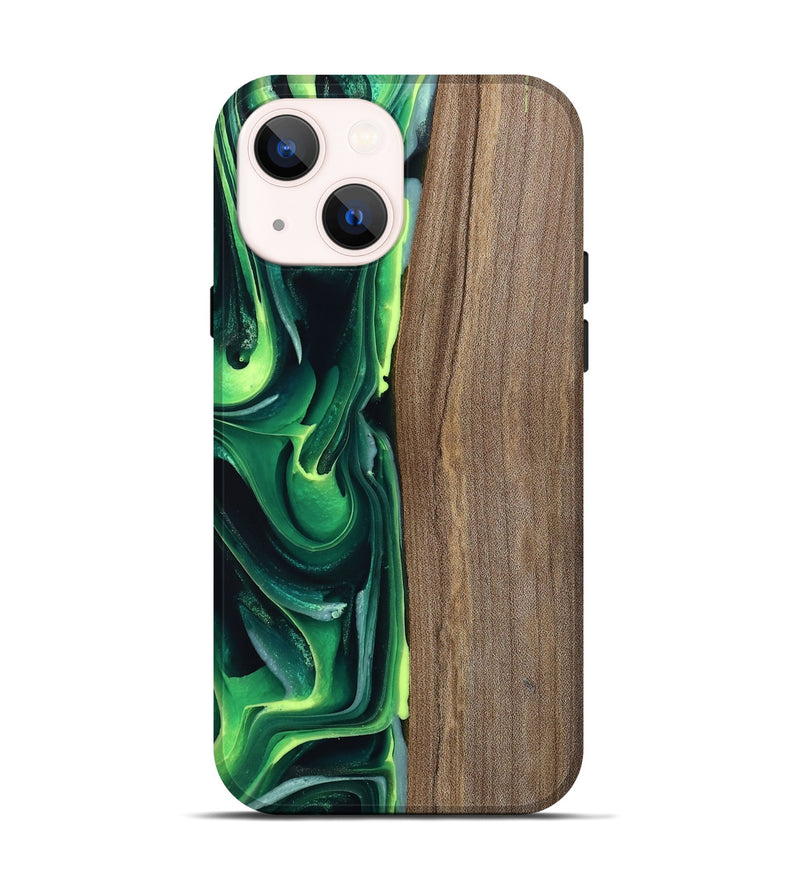 iPhone 14 Wood Live Edge Phone Case - Wendi (Green, 746009)