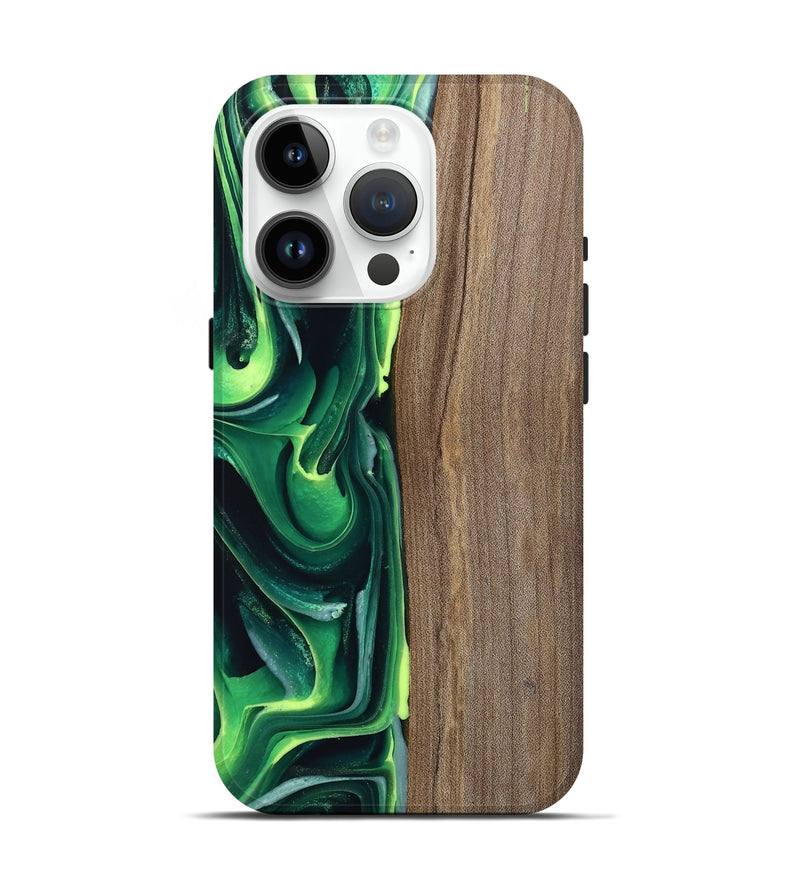 iPhone 15 Pro Wood Live Edge Phone Case - Wendi (Green, 746009)