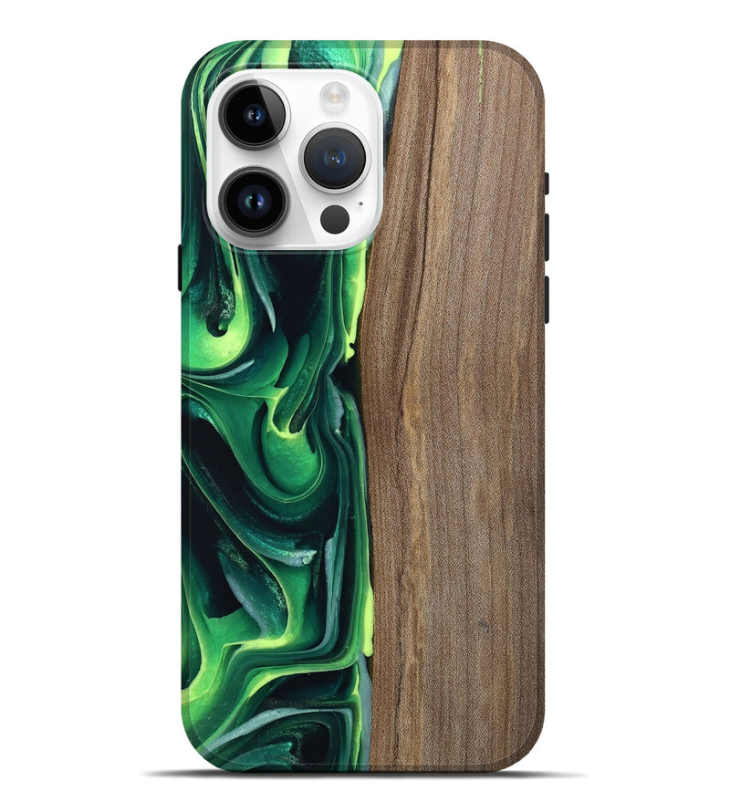 iPhone 15 Pro Max Wood Live Edge Phone Case - Wendi (Green, 746009)