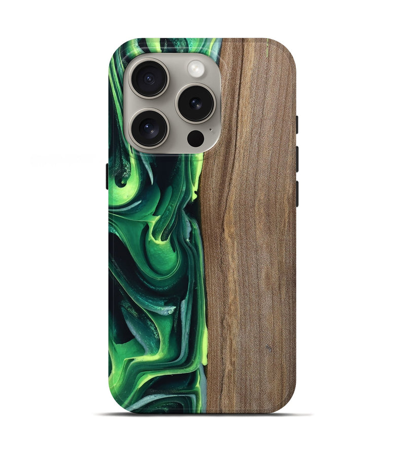 iPhone 16 Pro Wood Live Edge Phone Case - Wendi (Green, 746009)