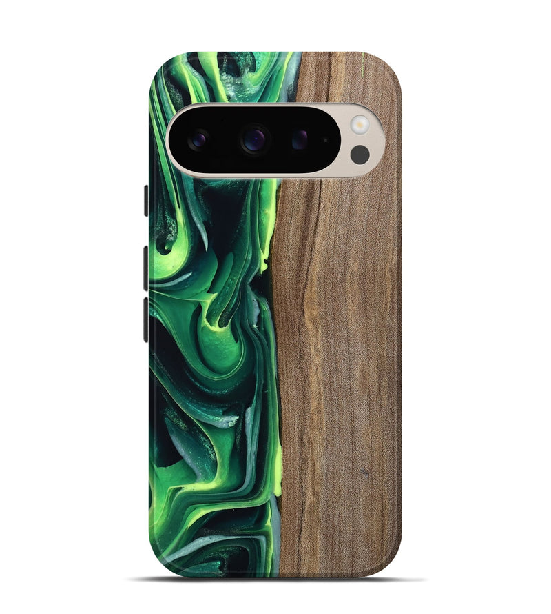 Pixel 9 Wood Live Edge Phone Case - Wendi (Green, 746009)