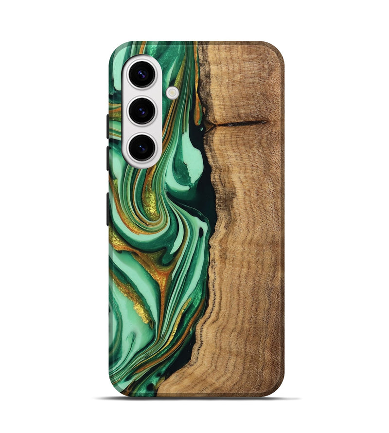 Galaxy S25 Wood Live Edge Phone Case - Kyaire (Green, 746010)