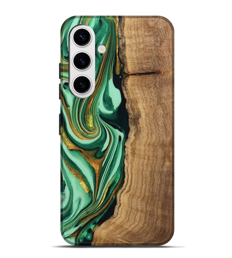 Galaxy S25 Plus Wood Live Edge Phone Case - Kyaire (Green, 746010)