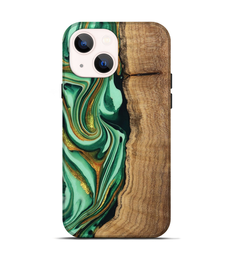 iPhone 14 Wood Live Edge Phone Case - Kyaire (Green, 746010)