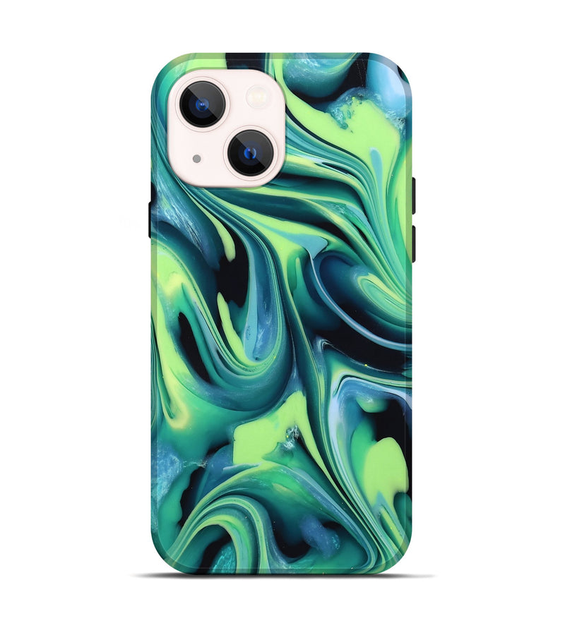 iPhone 14 ResinArt Live Edge Phone Case - Khalil (Green, 746011)