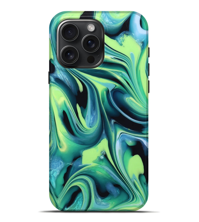 iPhone 16 Pro Max ResinArt Live Edge Phone Case - Khalil (Green, 746011)