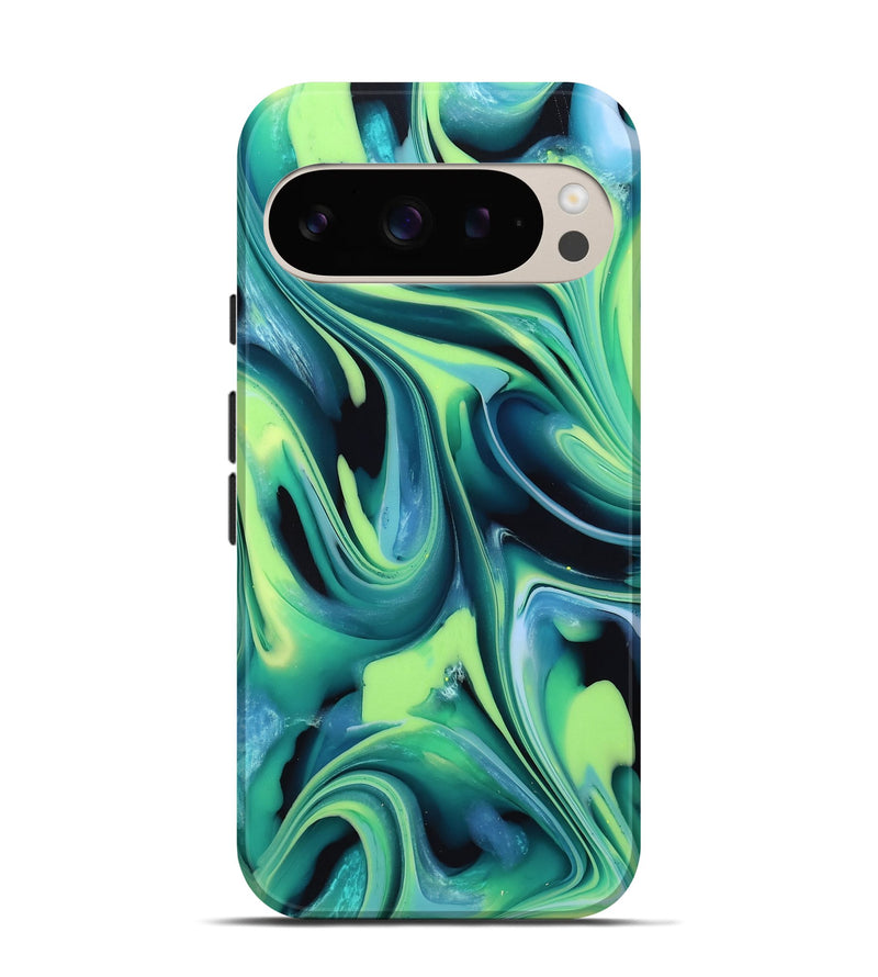 Pixel 9 ResinArt Live Edge Phone Case - Khalil (Green, 746011)