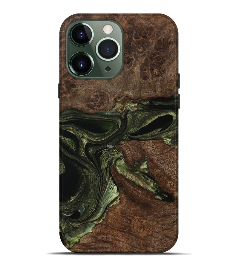 iPhone 13 Pro Max Wood Live Edge Phone Case - Adell (Green, 746012)