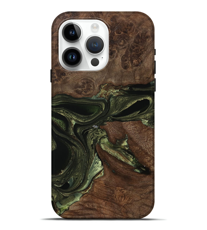 iPhone 15 Pro Max Wood Live Edge Phone Case - Adell (Green, 746012)