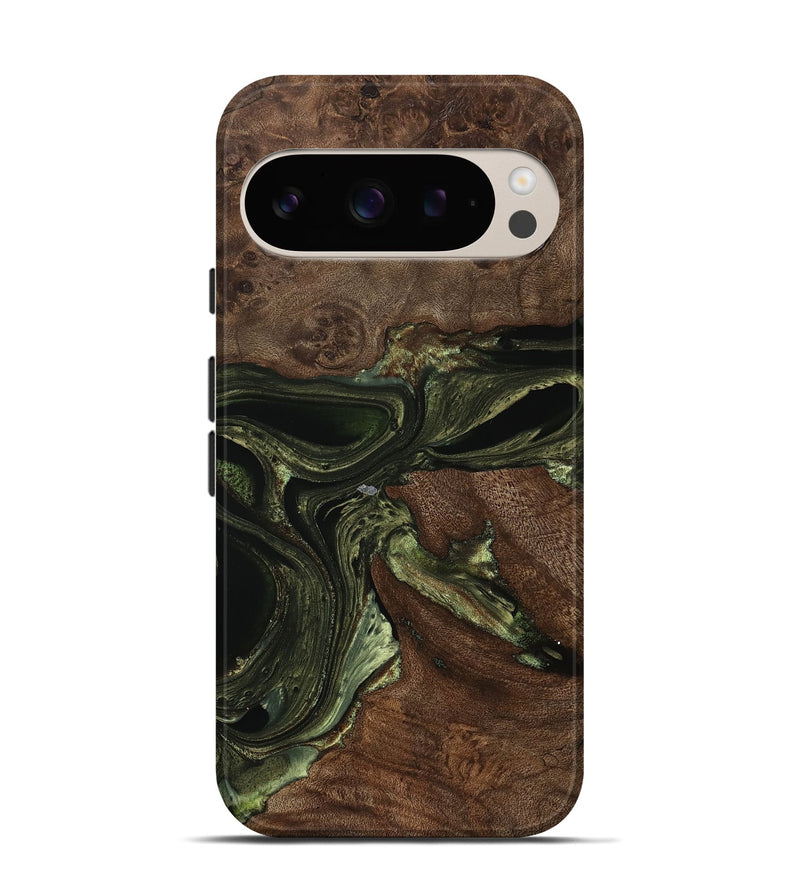 Pixel 9 Wood Live Edge Phone Case - Adell (Green, 746012)