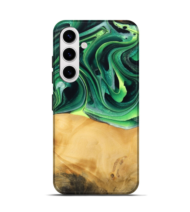 Galaxy S25 Wood Live Edge Phone Case - Jeffry (Green, 746013)