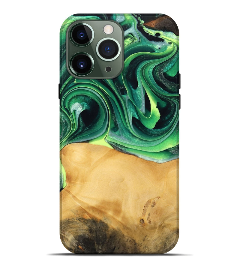 iPhone 13 Pro Max Wood Live Edge Phone Case - Jeffry (Green, 746013)