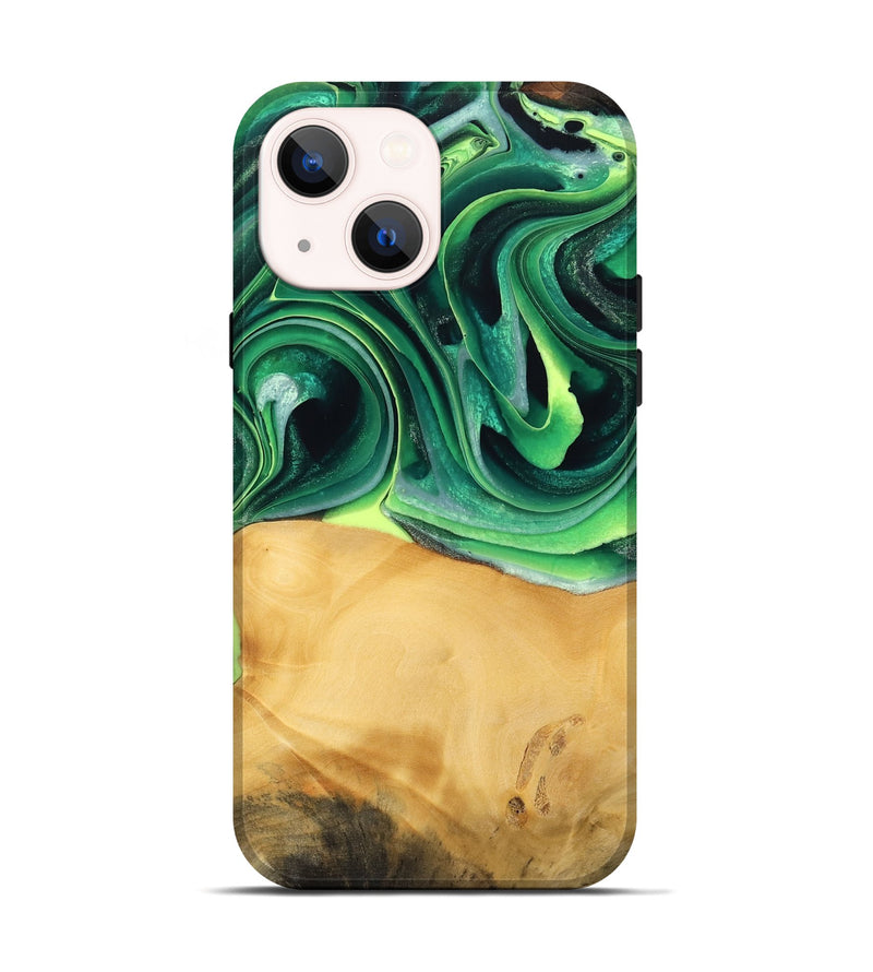 iPhone 14 Wood Live Edge Phone Case - Jeffry (Green, 746013)