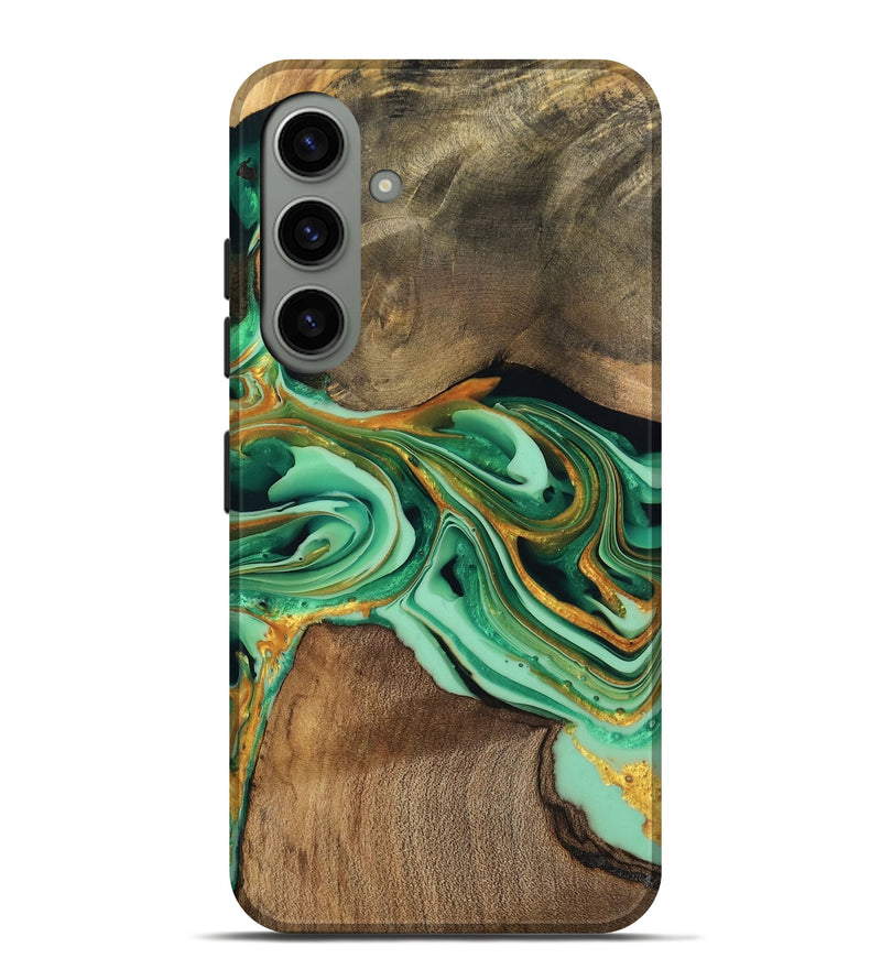 Galaxy S24 Plus Wood Live Edge Phone Case - Jett (Green, 746014)