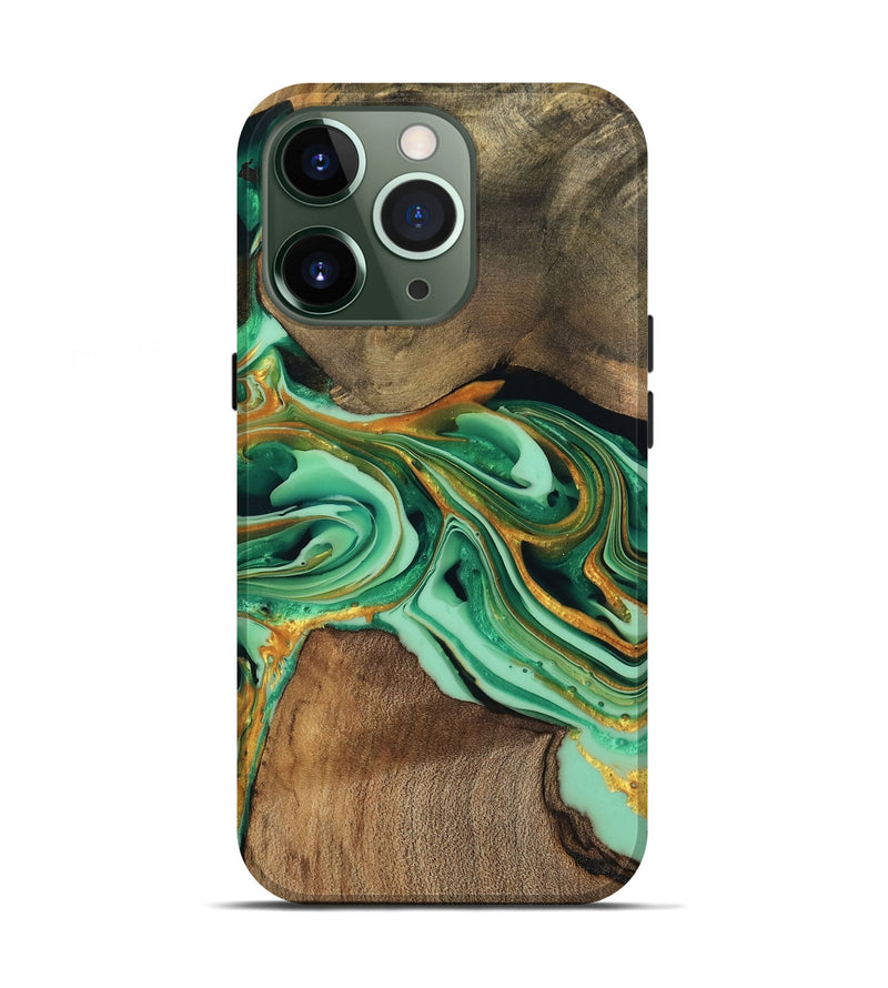 iPhone 13 Pro Wood Live Edge Phone Case - Jett (Green, 746014)