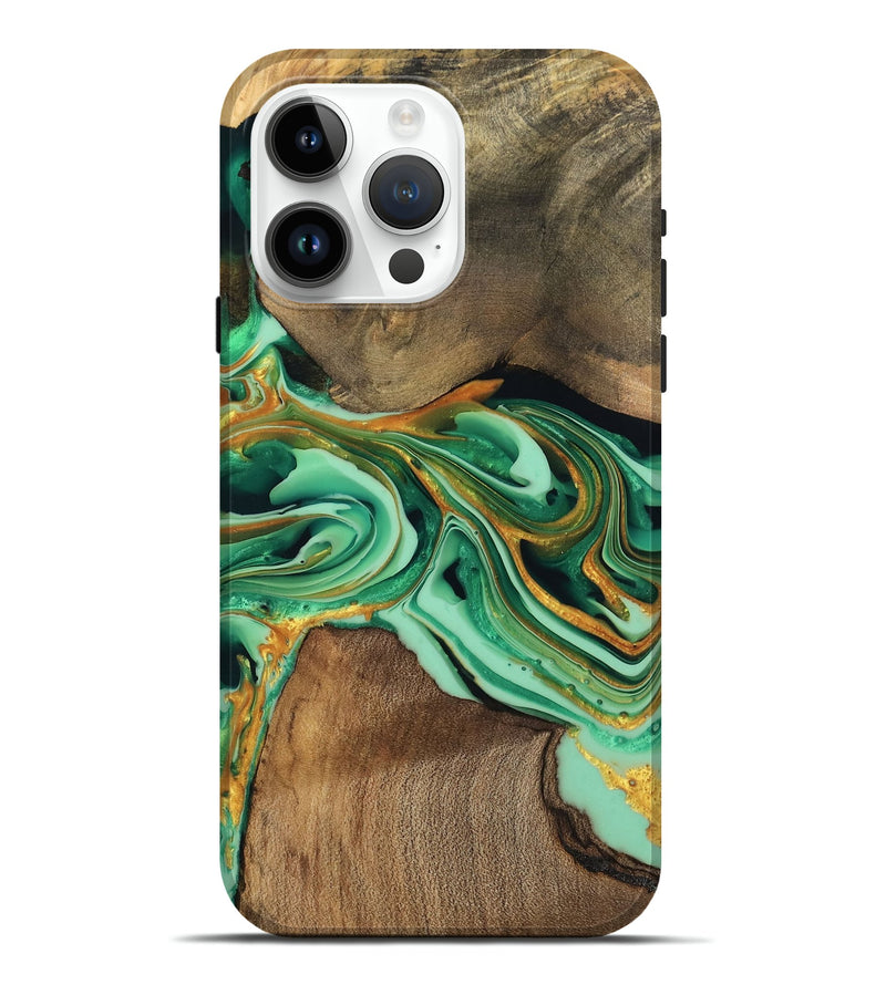 iPhone 15 Pro Max Wood Live Edge Phone Case - Jett (Green, 746014)