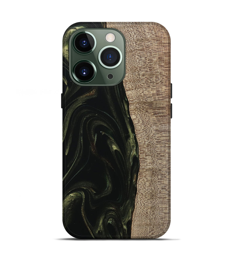 iPhone 13 Pro Wood Live Edge Phone Case - Miller (Green, 746016)