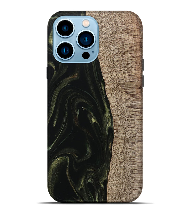 iPhone 14 Pro Max Wood Live Edge Phone Case - Miller (Green, 746016)