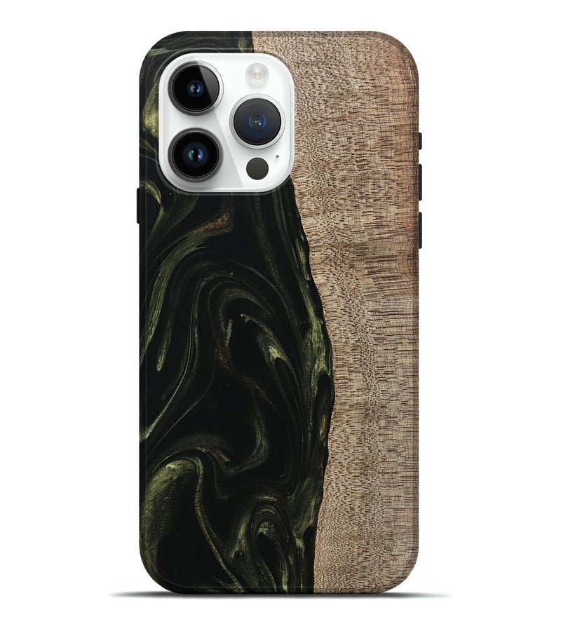 iPhone 15 Pro Max Wood Live Edge Phone Case - Miller (Green, 746016)