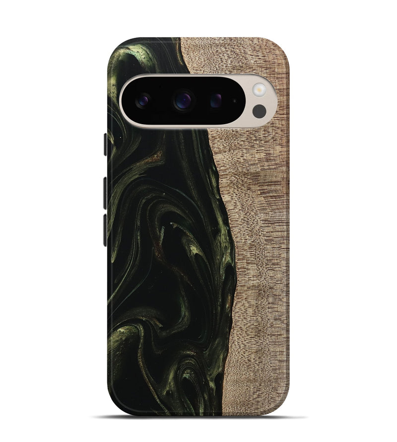 Pixel 9 Wood Live Edge Phone Case - Miller (Green, 746016)