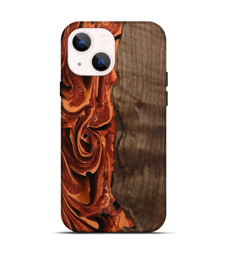 iPhone 14 Wood Live Edge Phone Case - Aurora (Red, 746017)