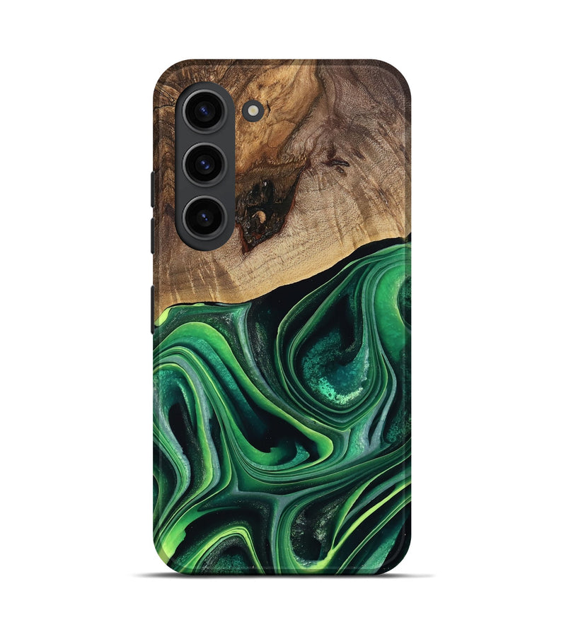 Galaxy S23 Wood Live Edge Phone Case - West (Green, 746022)