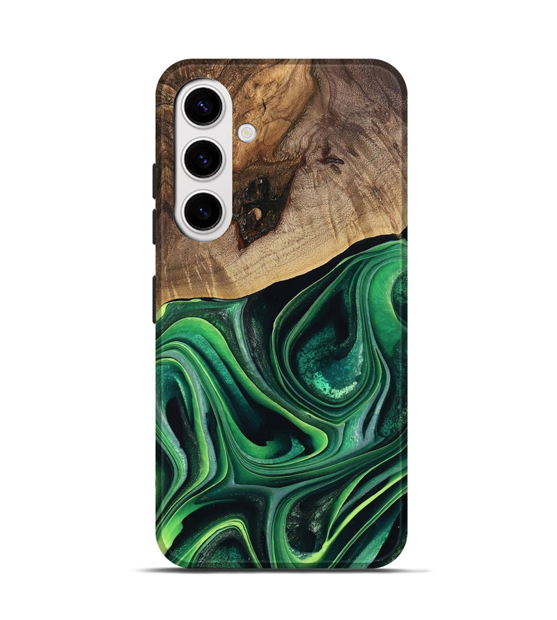 Galaxy S25 Wood Live Edge Phone Case - West (Green, 746022)