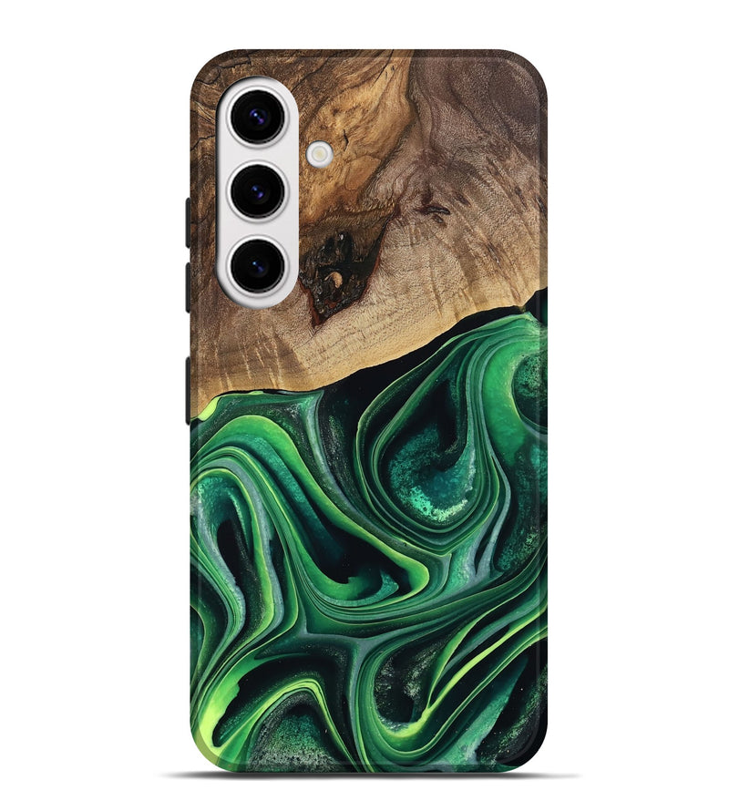 Galaxy S25 Plus Wood Live Edge Phone Case - West (Green, 746022)