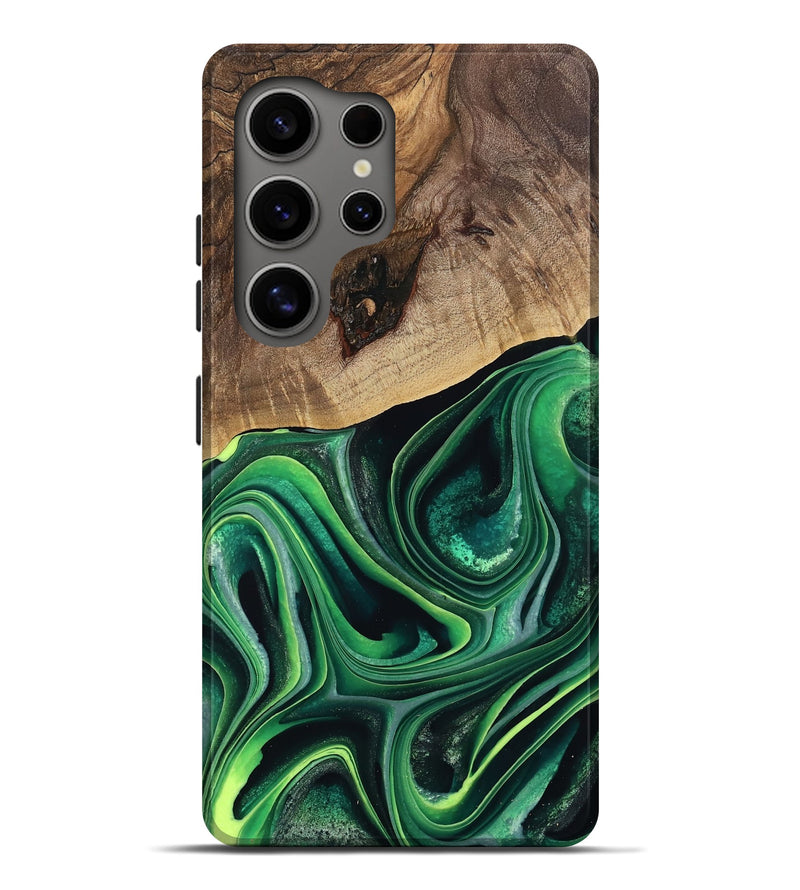 Galaxy S25 Ultra Wood Live Edge Phone Case - West (Green, 746022)