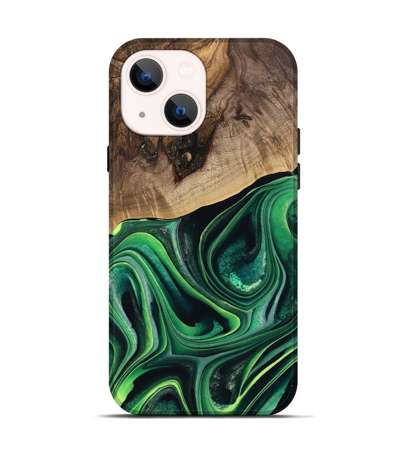 iPhone 13 Wood Live Edge Phone Case - West (Green, 746022)