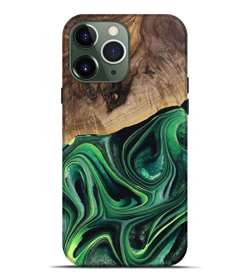 iPhone 13 Pro Max Wood Live Edge Phone Case - West (Green, 746022)