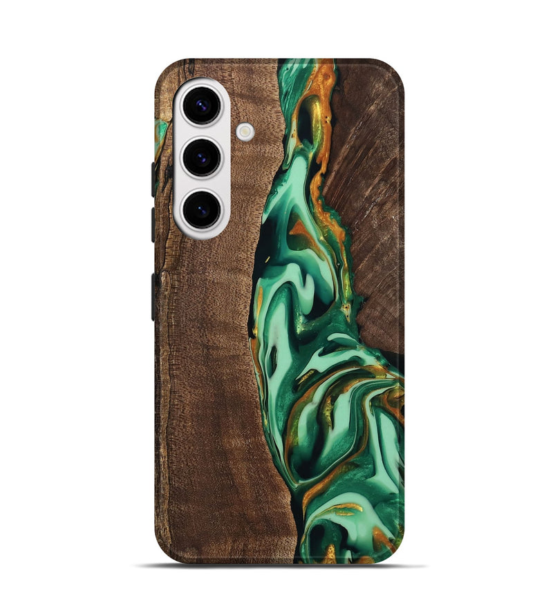 Galaxy S25 Wood Live Edge Phone Case - Juniper (Green, 746023)