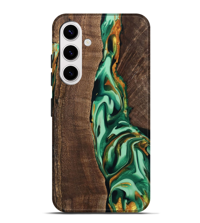 Galaxy S25 Plus Wood Live Edge Phone Case - Juniper (Green, 746023)