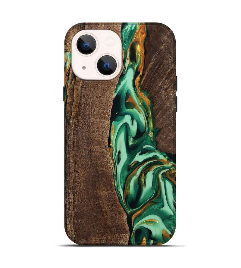 iPhone 14 Wood Live Edge Phone Case - Juniper (Green, 746023)